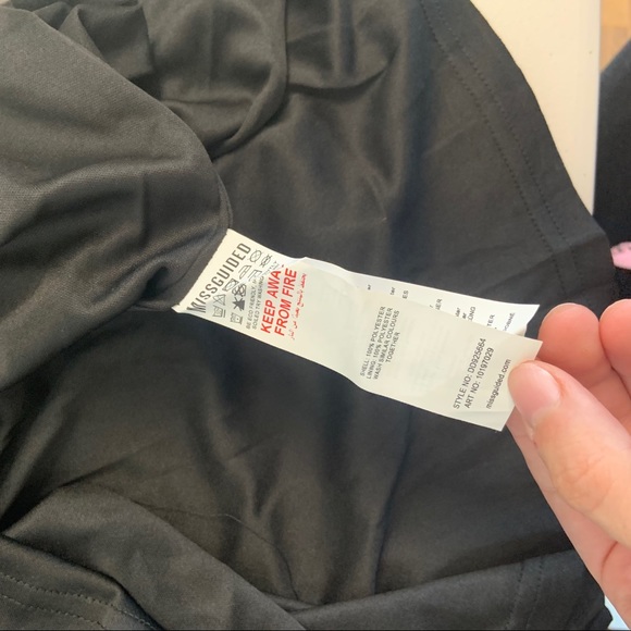 MISSGUIDED BLACK SHIRRED WAIST SHIRT DRESS NWT 8 - Picture 8 of 10